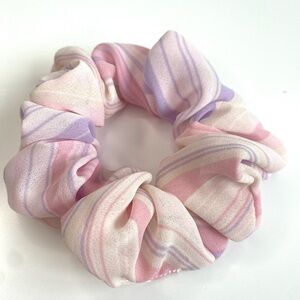 Purple pink stripes scrunchies